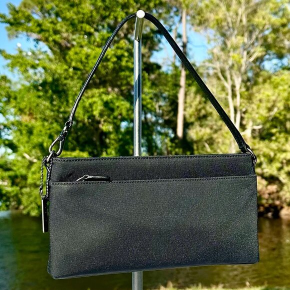 COACH Vintage Y2K Mercer Demi Gunmetal Jet Black Nylon Convertible Purse 7407 - Picture 1 of 16